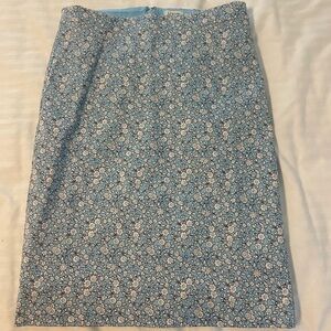 J. Crew Blue Floral Pencil Skirt -NWT